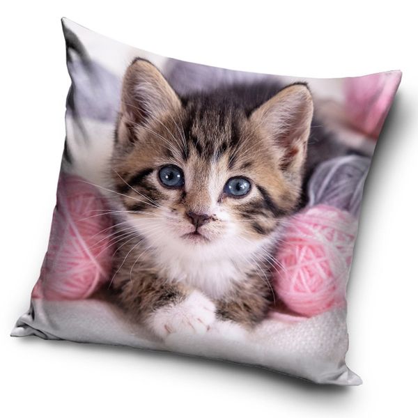 Poduszka velvet 40x40 Kotek zdjęcie 1