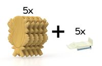 Deska Roebuck, rzeźbiona, jasny dąb - zestaw 5 sztuk ze wspornikami