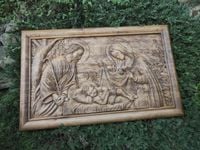 Obraz z drewna wypukły na ścianę Święta Rodzina II prezent ślub 45 cm