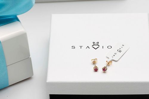 Złote kolczyki KZC5056 - Rubin na Arena.pl