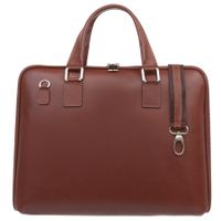 VERA PELLE torebka skórzana teczka A4 torba na laptopa V410 brązowa