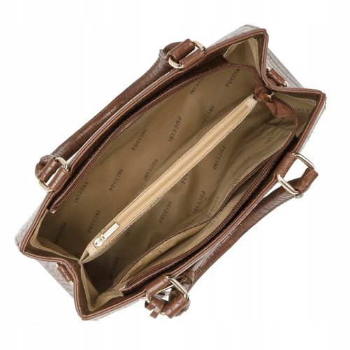 Torebka Damska Mała Kuferek Ramię Odpinany Pasek PUCCINI Brązowa BML067S-2 na Arena.pl