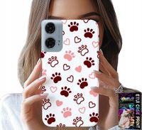 ETUI DO MOTOROLA G34 5G - PSIE ŁAPKI NA BIAŁYM TLE, PIES, KOT, MIŚ