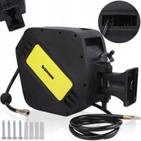 WĄŻ PNEUMATYCZNY ZWIJAK AUTOMATYCZNIE ZWIJANY DO KOMPRESORA BĘBEN 20m + 2m