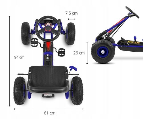 Gokart na pedały Milly Mally Thor Blue na Arena.pl