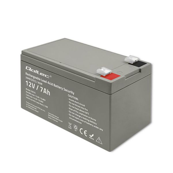 Qoltec Akumulator AGM 12V 7Ah max.105A Security zdjęcie 7