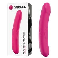 dildo silikonowe dwustronne, podwójny penis. real sensation m magenta