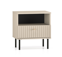 Szafka Nocna / Stolik Nocny Ryflowany 50 cm Kaszmir ZOFIA ML