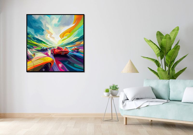 Plakat 100x100cm Wyścig Przy Barwach zdjęcie 4