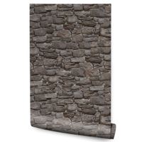 Tapeta W Rolce Brązowy MUR Kamień Efekt 3D Ozdoba