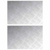 Płytki w Szachownicę 2 pcs Srebrny 60 x 40 cm Aluminium