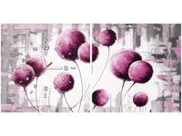 80 40CM 2 ELEM ZEGAR OBRAZ ABSTRAKCYJNE DMUCHAWCE FUKSJI NADRUK