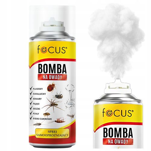 BOMBA NA PLUSKWY MEGA MOCNA DYMNA GRANAT FOGGER ŚRODEK NA OWADY FOCUS na Arena.pl