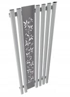 GRZEJNIK DEKORACYJNY -FLOWER 1800/600 SREBRNY