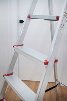 Drabina aluminiowa domowa 5 stopniowa składana półka BAULICH +GRATIS STOPKI