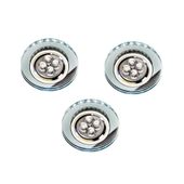 Zestaw trzech opraw ss-23 ch/tr+wh GU10 50W+led smd 230V biały 2,1W chrom