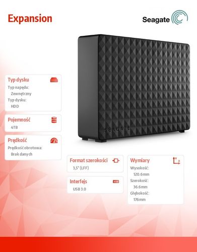 Seagate STEB4000200 4TB 3,5'' USB3.0 Backup Plus na Arena.pl