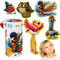 Edukacyjne Puzzle Ptaki 5 W 1 Puzzle 5 Obrazków 14255
