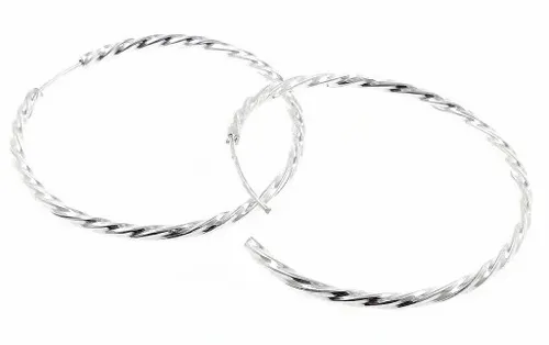 KOLCZYKI SREBRNE 925 DAMSKIE KOŁA KÓŁKA KRĘCONE MODNE 2,3 CM + SREBRO 925 na Arena.pl