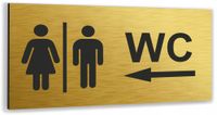 Tabliczka oznaczenie NA DRZWI WC Tablica nierdzewna ZŁOTA DOWOLNY NADRUK UV