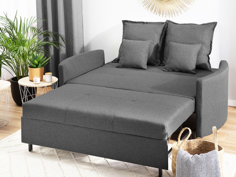 Sofa rozkładana szara HOVIN zdjęcie 3