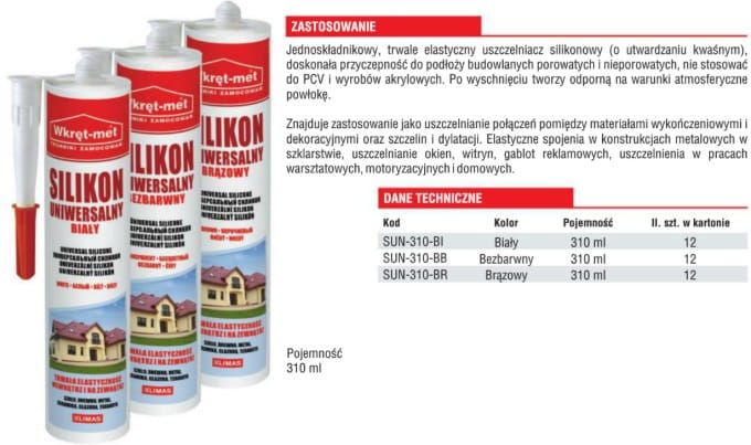 Silikon uniwersalny, biały zdjęcie 2