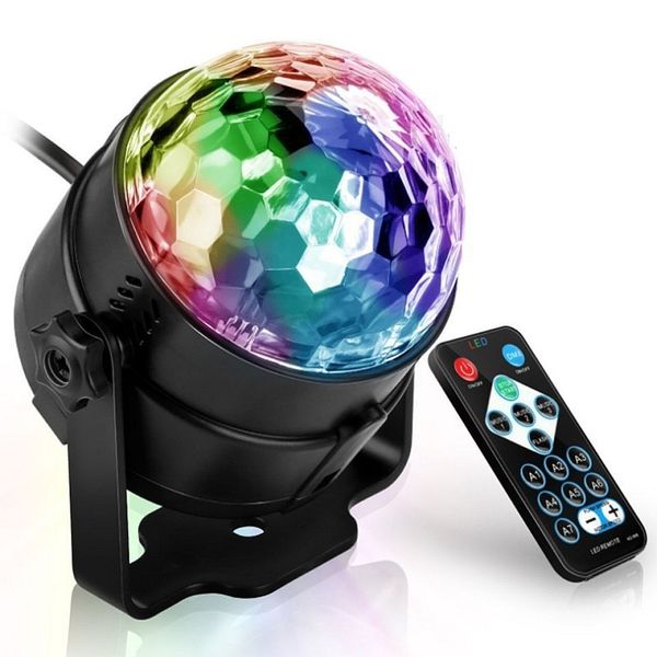 Kula dyskotekowa Disco Ball RGB LED reflektor sound active + pilot zdjęcie 1