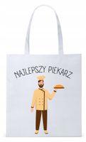 Dla Piekarza Prezent Torba Eco Biała Shopper Z Nadrukiem Ze Zdjęciem