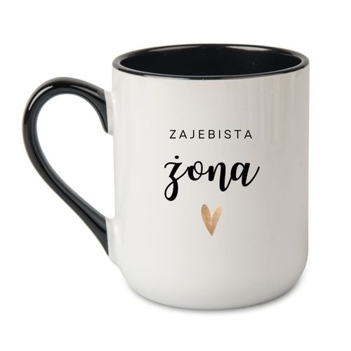 KUBEK "ZAJEBISTA ŻONA" Wzór - Elegant Coffee Czarny 330 ml na Arena.pl