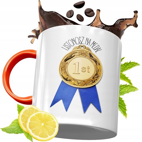 Kubek Pomarańczowy Dla Listonosza Prezent Z Nadrukiem Ze Zdjęciem na Arena.pl