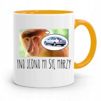 Kubek Żółty Nosacz Janusz Ino Jedno Mi Się Marzy Z Nadrukiem Ze Zdjęciem