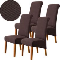 4X POKROWIEC NA KRZESŁO ŻAKARD JODEŁKA CZEKOLADOWY