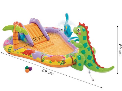 Basen dmuchany dla dzieci wodny plac  201x157x69 cm zjeżdżalnia fontanna na Arena.pl