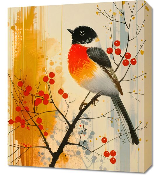 Obraz 50x60cm Jesienny Rudzik zdjęcie 1