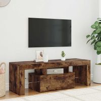 Szafka pod TV z oświetleniem LED, przydymiony dąb, 120x35x40 cm