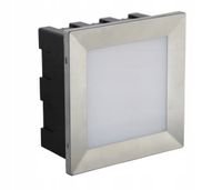 Lampa elewacyjna wpuszczana schodowa LED srebrna kwadratowa IP65 SU-MA