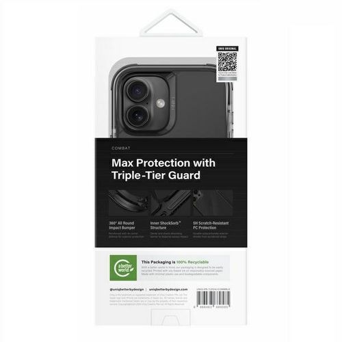 UNIQ etui Combat iPhone 16 Plus 6.7"Magclick Charging czarny/carbon black na Arena.pl