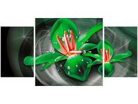 80X40CM ZEGAR ZIELONE KOSMICZNE KWIATY JAKUB BANAŚ OBRAZ