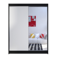 Szafa przesuwna Camino I z lustrem 150cm - CZARNY/BIAŁY