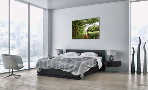 Obraz Na Płótnie - Las Pole Droga - 105X70 Cm - Ce105X70-2637 na Arena.pl