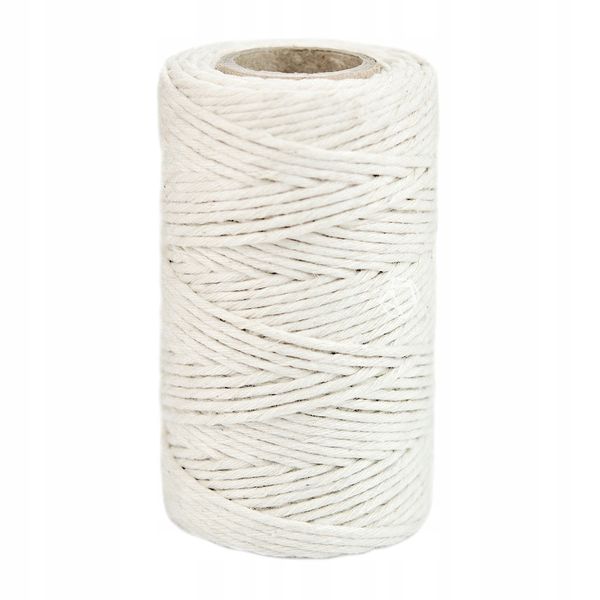 SZNUREK bawełniany biały ecru 2mm 100g 50m zdjęcie 1