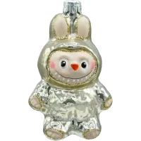 Bombka choinkowa szklana: Labubu: platynowe