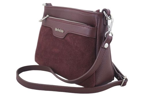 Wizytowa torebka damska skórzana - Bordowa na Arena.pl