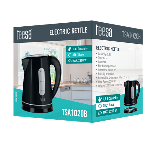 CZAJNIK ELEKTRYCZNY TEESA TSA1020B 2200W CZARNY 1,8L na Arena.pl