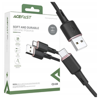 acefast kabel usb - usb typ c 1,2m, 3a czarny (c2-04 black)