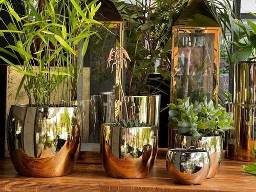 CERAMICZNA OSŁONKA DONICZKA KULA 17cm ZŁOTA na Arena.pl