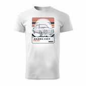 Koszulka z samochodem Skoda 110 R PRL legend męska biała REGULAR M