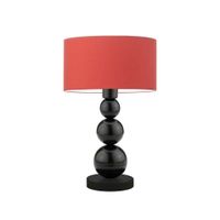 Lampka HONOLULU abażur czerwony stelaż czarny