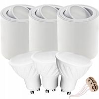 3x SPOT OPRAWA NATYNKOWA TUBA HALOGENOWA GU10 10W neutralna żarówka LED