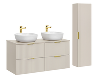 Zestaw Mebli Łazienkowych Szafka / Umywalka / Szafka Wysoka Wiszące ADI CMD